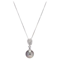 14W Tahitian Pearl & Diamond Necklace