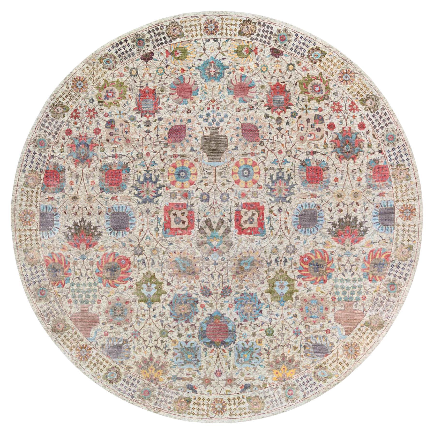 14
x14
Tapis rond coloré Tabriz Vase Silk With Wool Hand Knots Rugs