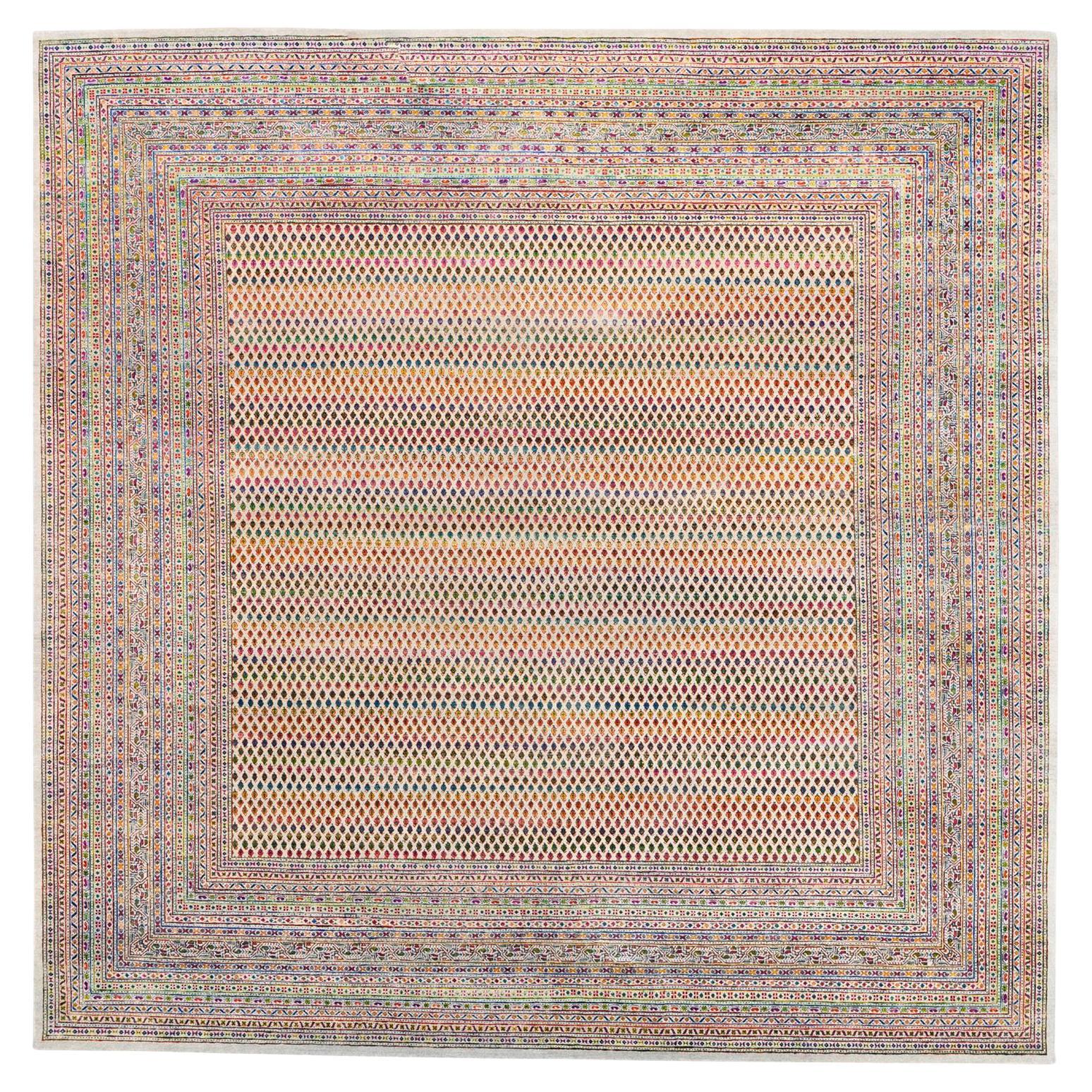 14
x14
Tapis noué à la main en laine et soie sari Sarouk inspiré du Mir
