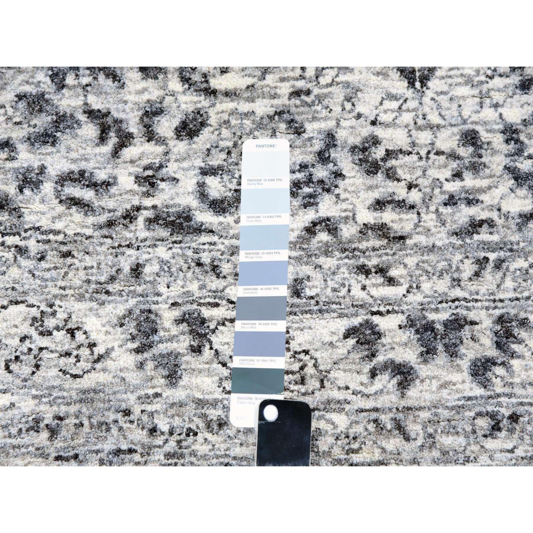 XXIe siècle et contemporain Tapis rond en coton blanc Mamluk non teint et 100 % laine noué à la main 14'x14' en vente