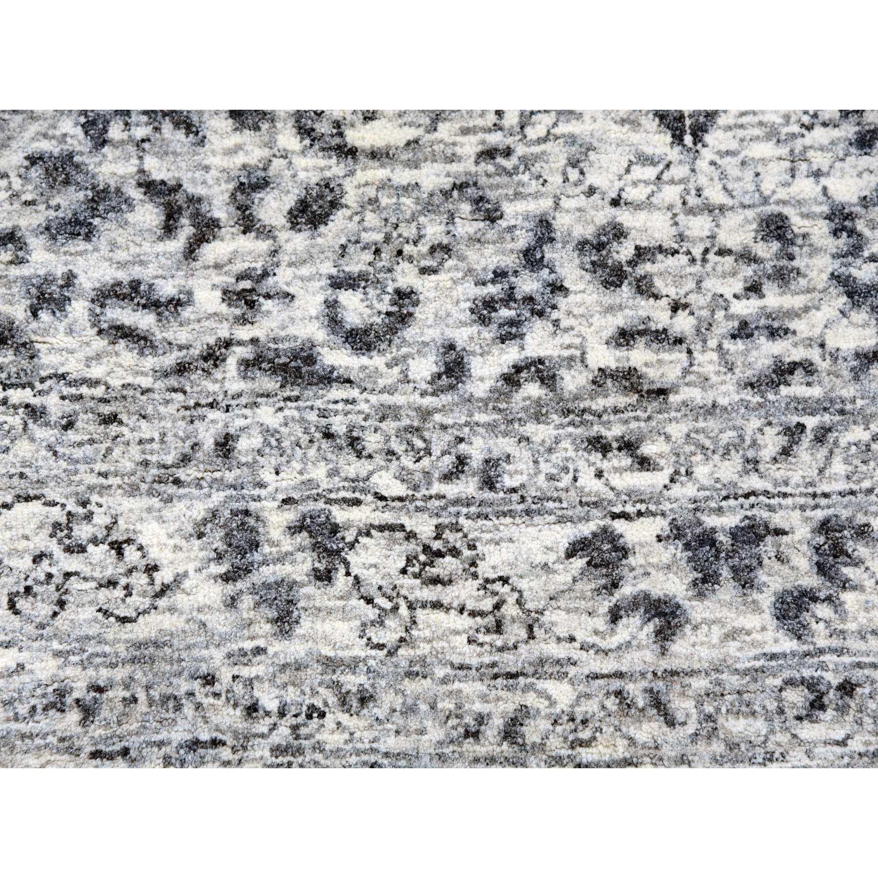 Laine Tapis rond en coton blanc Mamluk non teint et 100 % laine noué à la main 14'x14' en vente