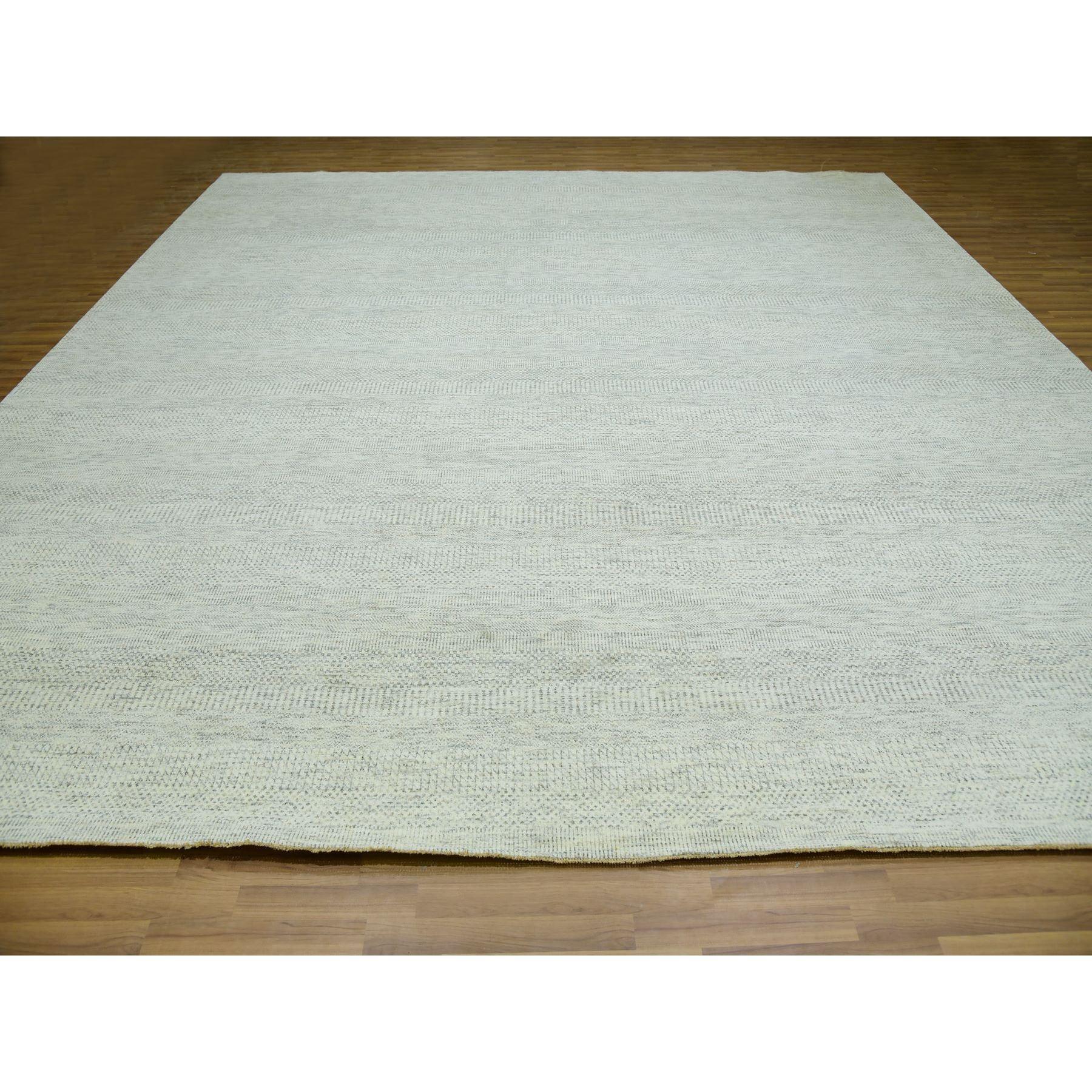 This is a truly genuine one-of-a-kind Modern Grass Design, Pure Wool, Tone on Tone, Hand Knotted, Oriental Rug. It has been Knotted for months and months in the centuries-old weaving craftsmanship techniques by artisans.
Primary materials: