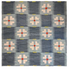 Alfombra de tejido plano de diseño escandinavo de 14x14 pies tejida a mano. Tamaños y colores personalizados