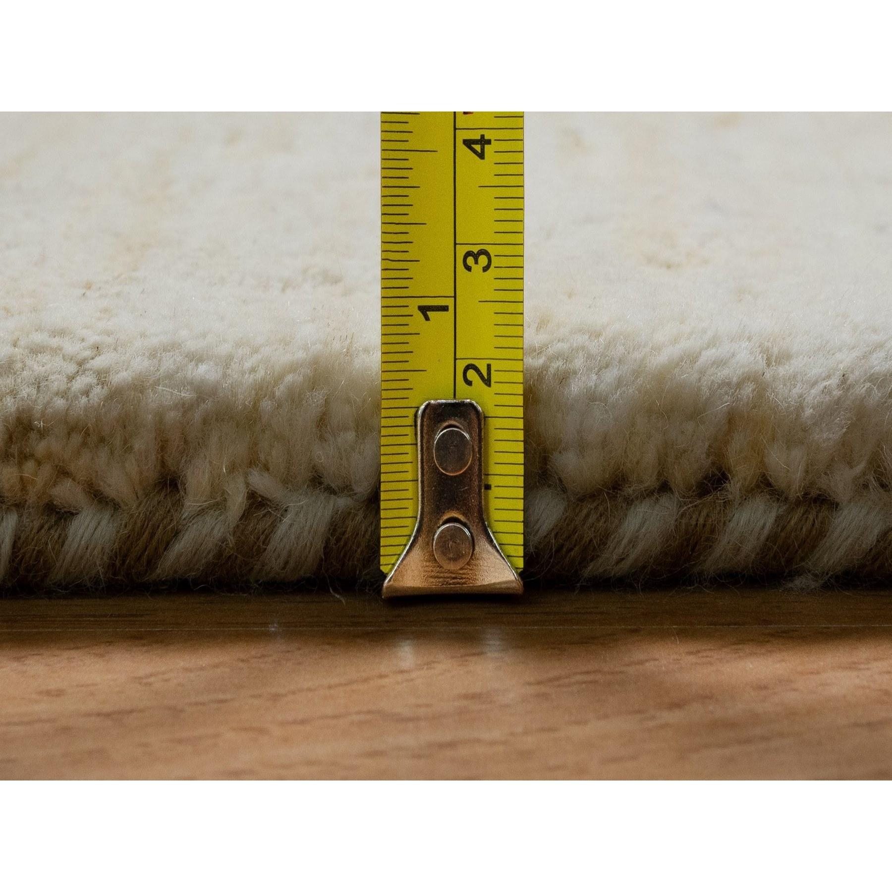 14'x14' Ivory Lori Buft Gabbeh Modern Plain DesignWool Square Rug For Sale 4