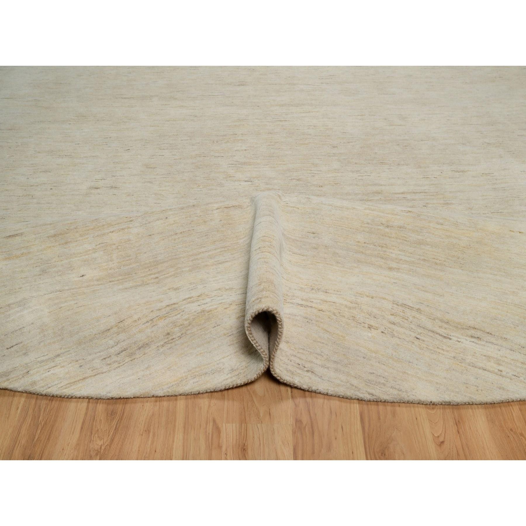 14'x14' Ivory Lori Buft Gabbeh Modern Plain DesignWool Square Rug In New Condition For Sale In Carlstadt, NJ