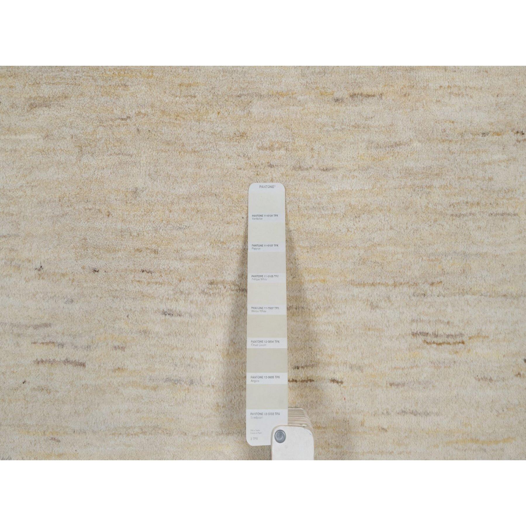 14'x14' Ivory Lori Buft Gabbeh Modern Plain DesignWool Square Rug For Sale 1