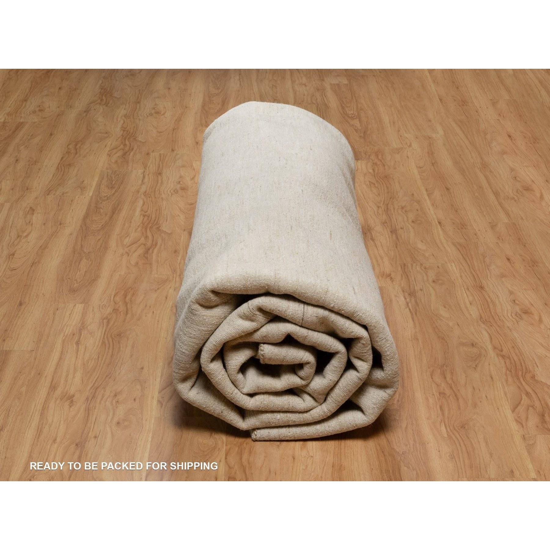 14'x14' Ivory Lori Buft Gabbeh Modern Plain DesignWool Square Rug For Sale 3