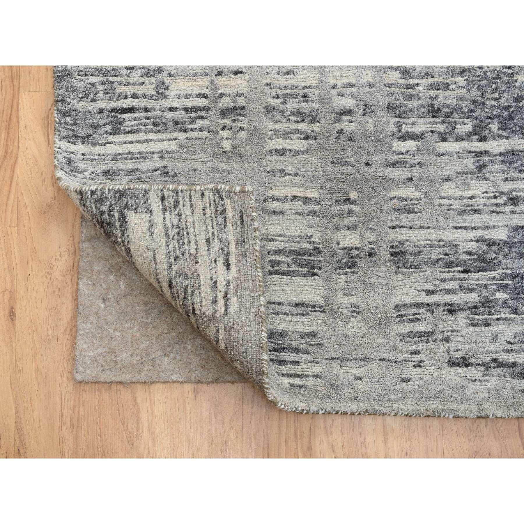 14'x14' Hellgrau, Modernes Design, Natürliche Wolle, Handgeknüpfter Quadratischer Teppich im Zustand „Neu“ im Angebot in Carlstadt, NJ