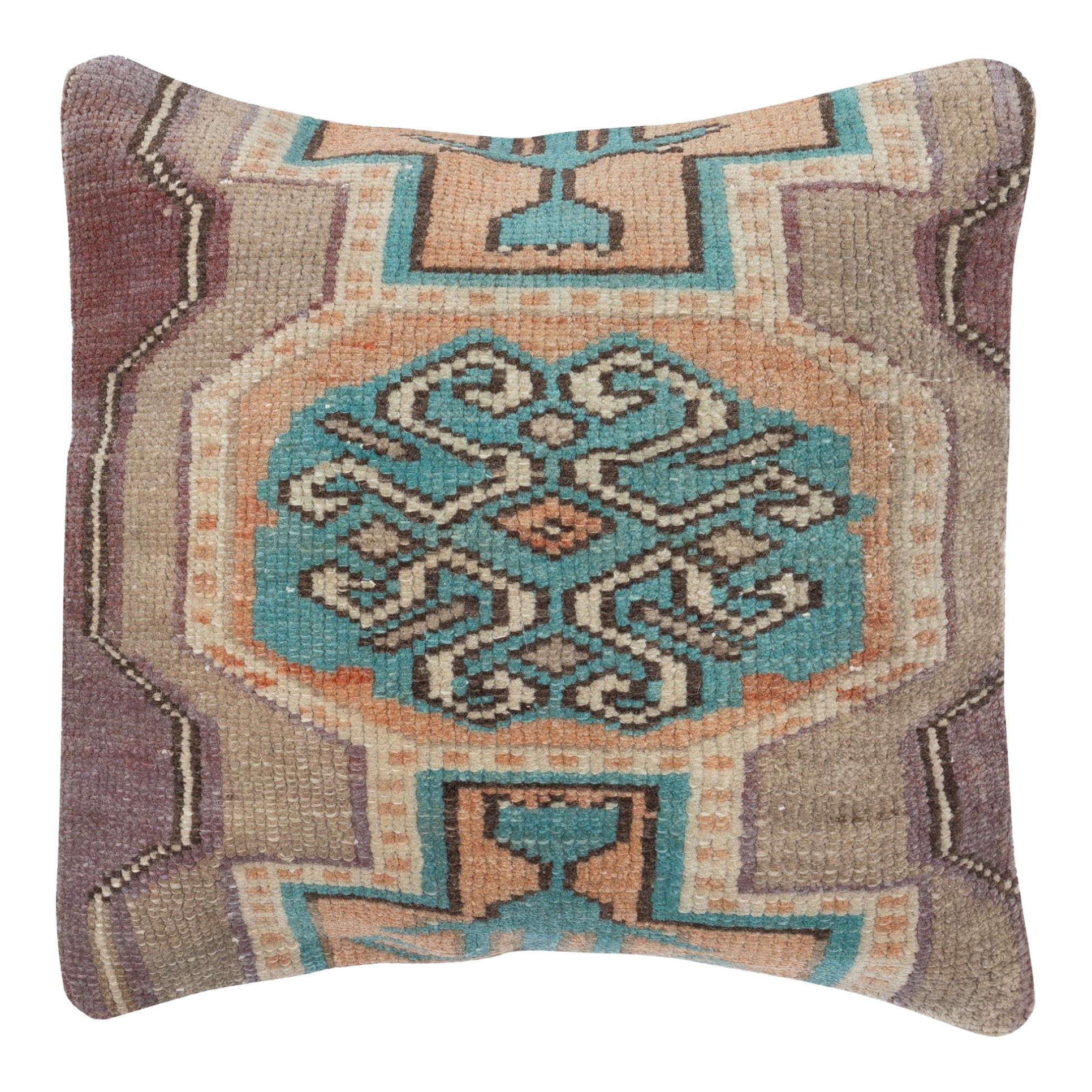 14 "x14" Housse de coussin traditionnelle en laine turque. Tapis Coussin. Housse de coussin d
accent en vente