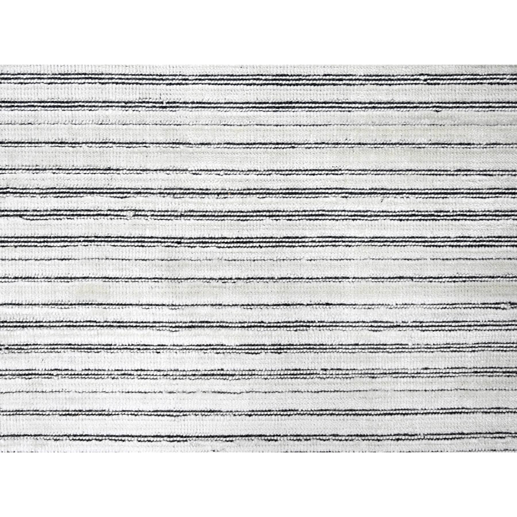 Tapis moderne surdimensionné 14'x16' Laine et soie blanche et noire, tissé à la main en vente 1