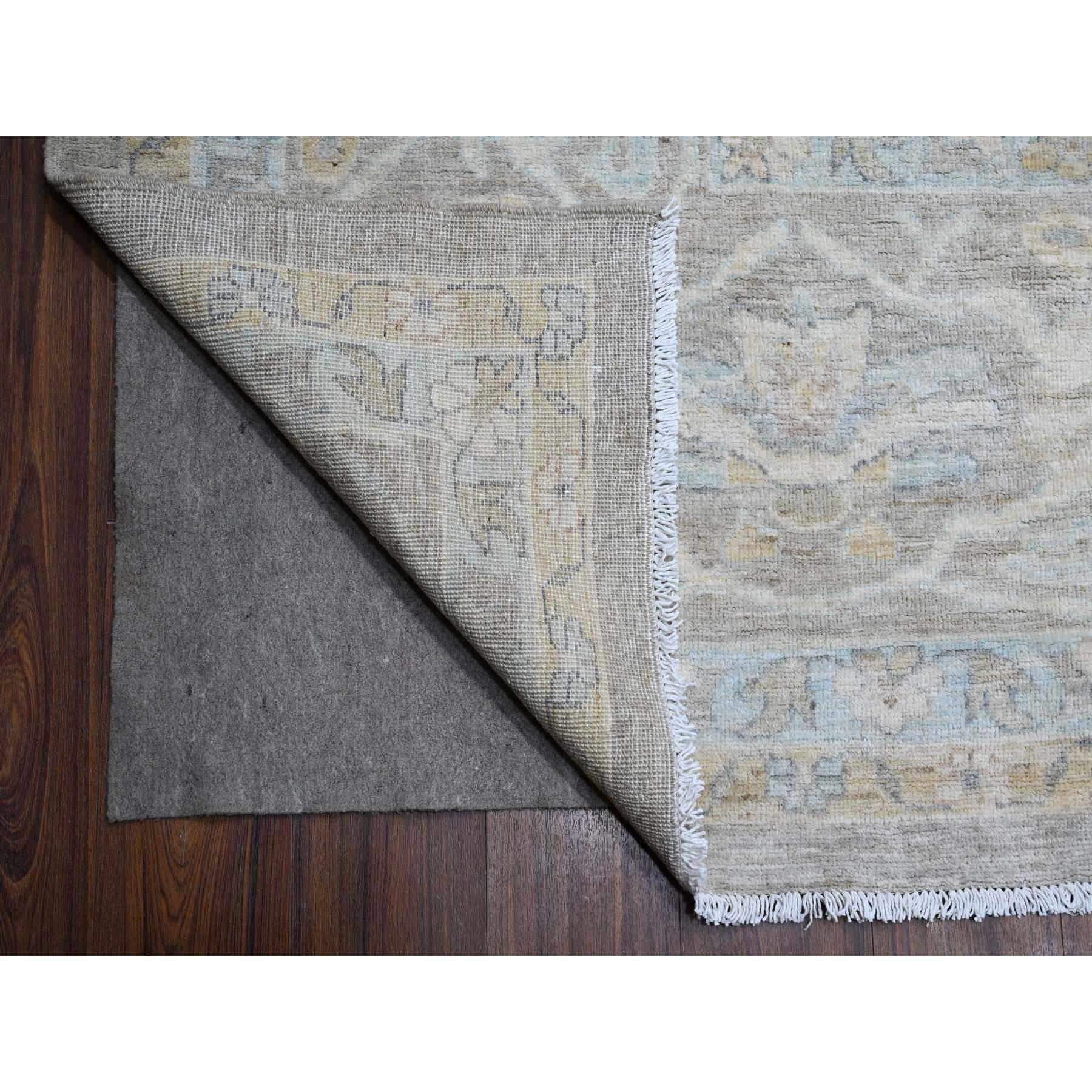 Afghan 14'x17' Tapis oriental surdimensionné Cloud Gray Fine Peshawar with Mahal Design en vente