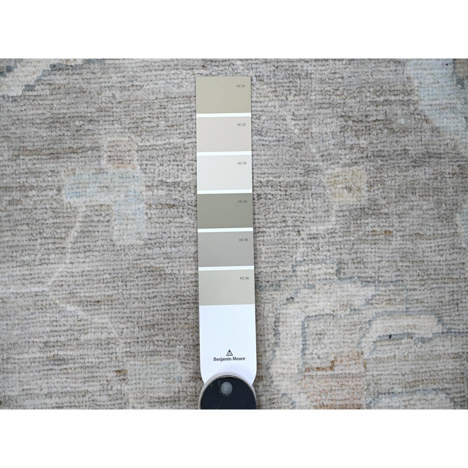 XXIe siècle et contemporain 14'x17' Tapis oriental surdimensionné Cloud Gray Fine Peshawar with Mahal Design en vente