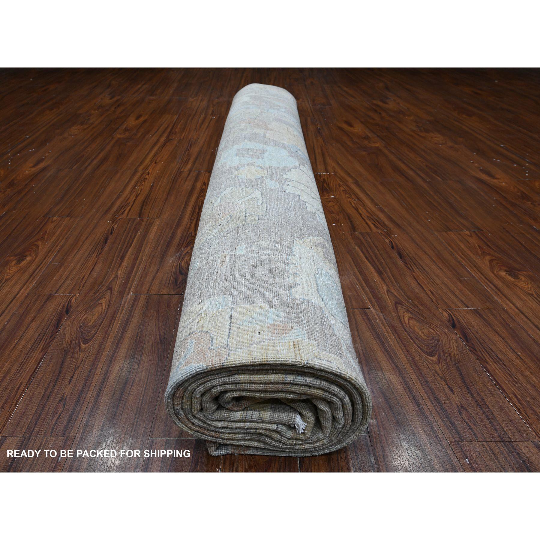 14'x17' Tapis oriental surdimensionné Cloud Gray Fine Peshawar with Mahal Design en vente 1
