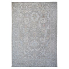 14'x17' Tapis oriental surdimensionné Cloud Gray Fine Peshawar with Mahal Design