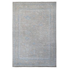 14'x17'10" Brown Afghan Angora Ushak with Floral Design Hand Knotted Wool XL Rug