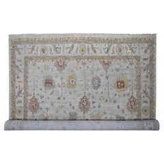 14'x17'9" Light Gray Oushak Design Supple Collection Hand Knotted Pure Wool Rug