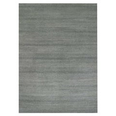 14'x18'1" Gray Modern Grass Design Tappeto orientale in pura lana non colorata annodato a mano