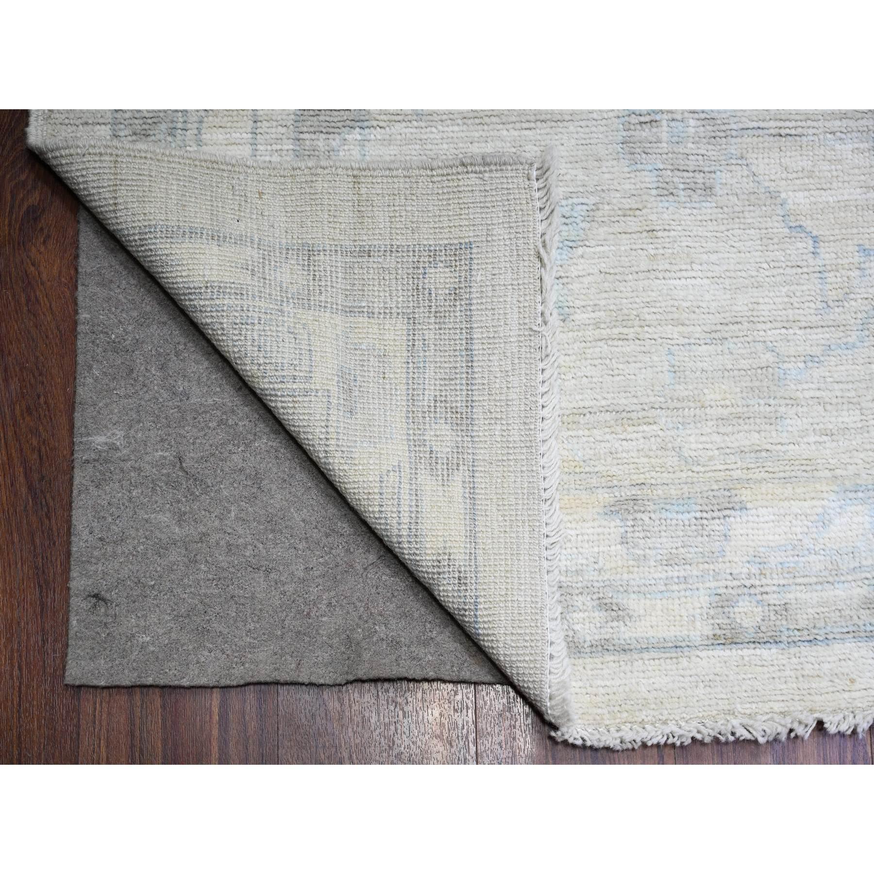 Annodato a mano 14'x19' Nonna Grigio Annodato a Mano Oushak Colori Morbidi Tappeto in Lana Sovradimensionato in vendita