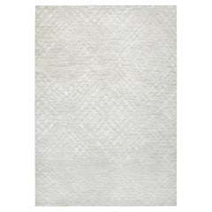 14'x19'9" Light Gray Natural Wool Hand Knotted Modern Design Oversized Rug