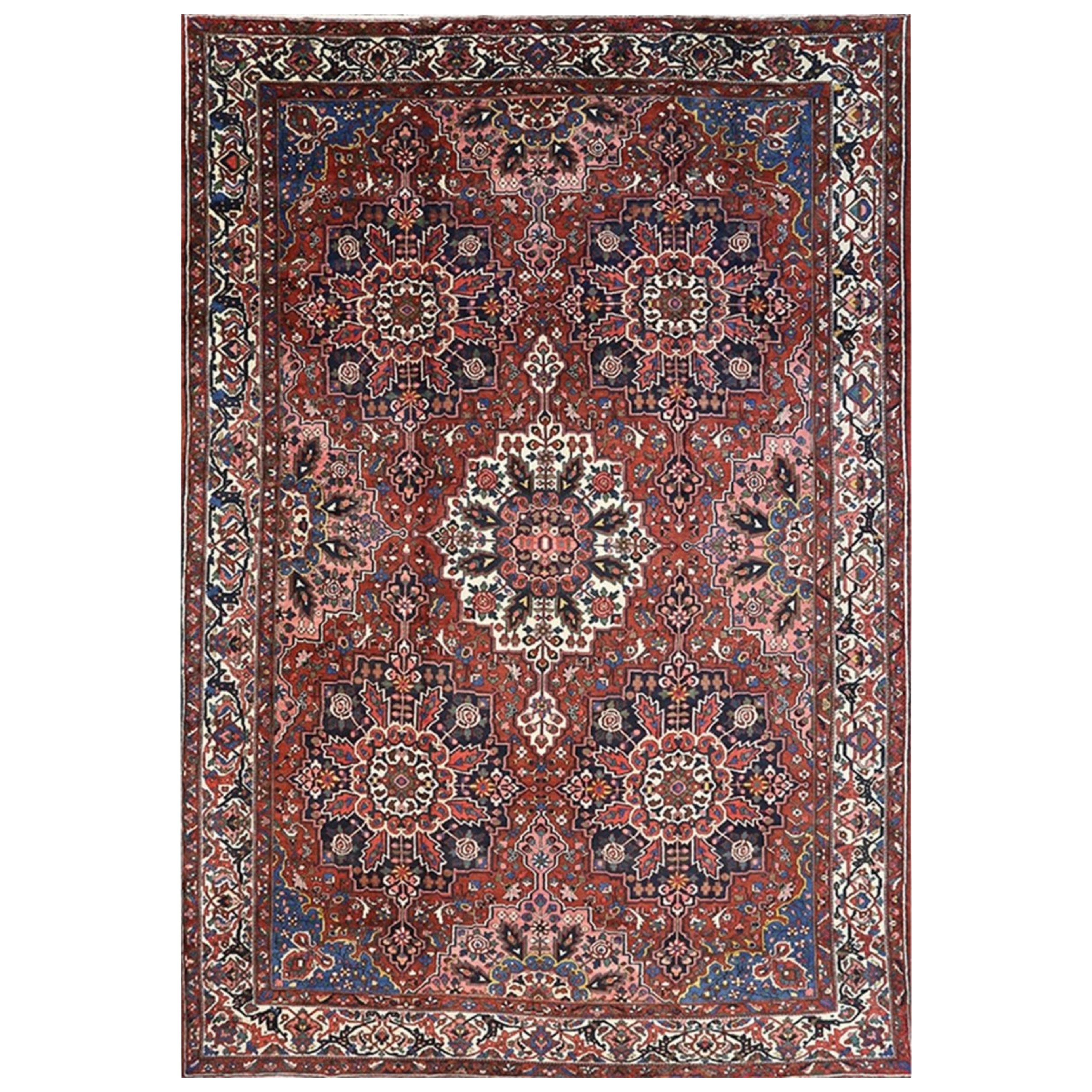 14x20 Hand-Knotted Antique Bakhtiari Area Rug