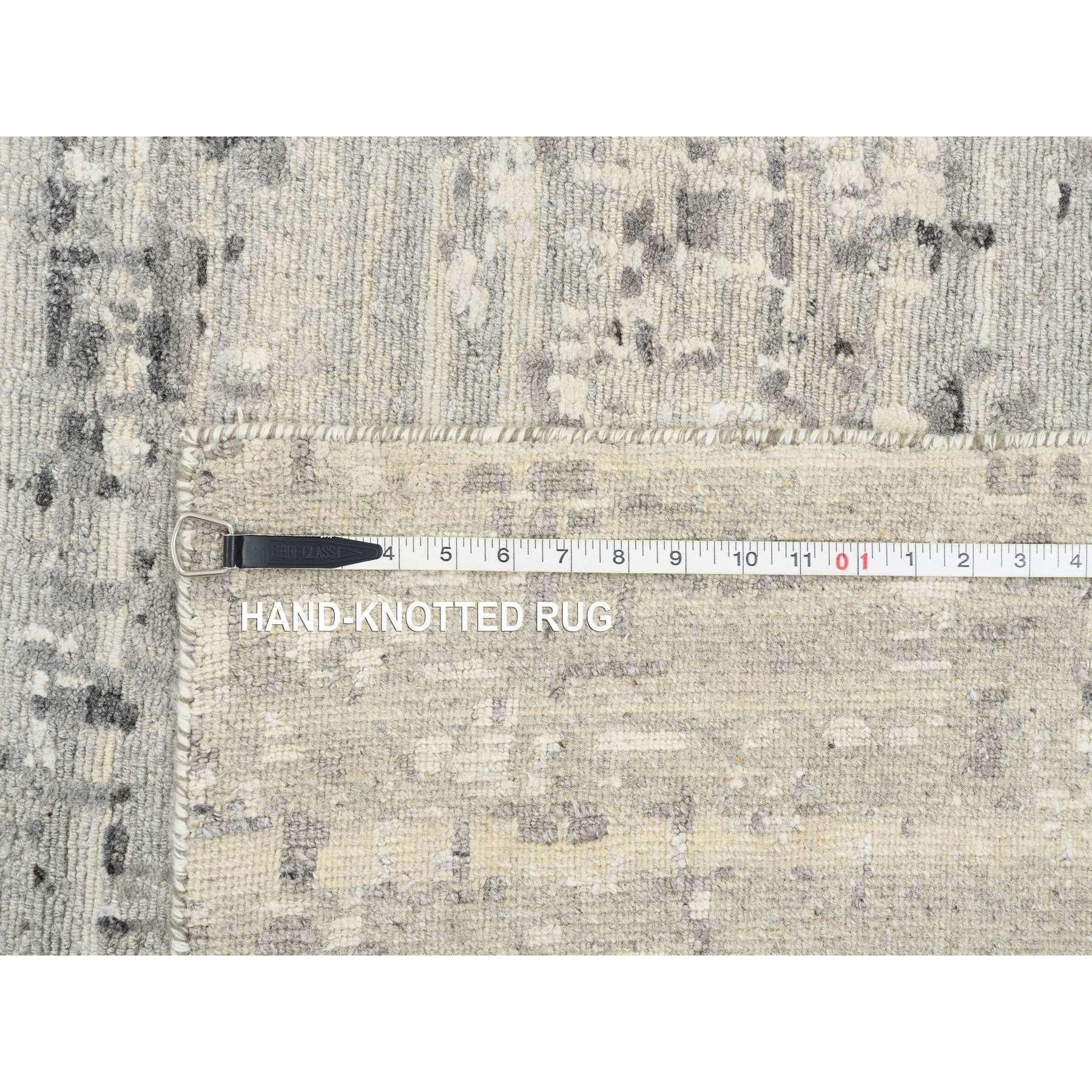 14'x20' Light Gray Hand Knotted Modern Undyed Natural Wool Oversized Rug For Sale 5