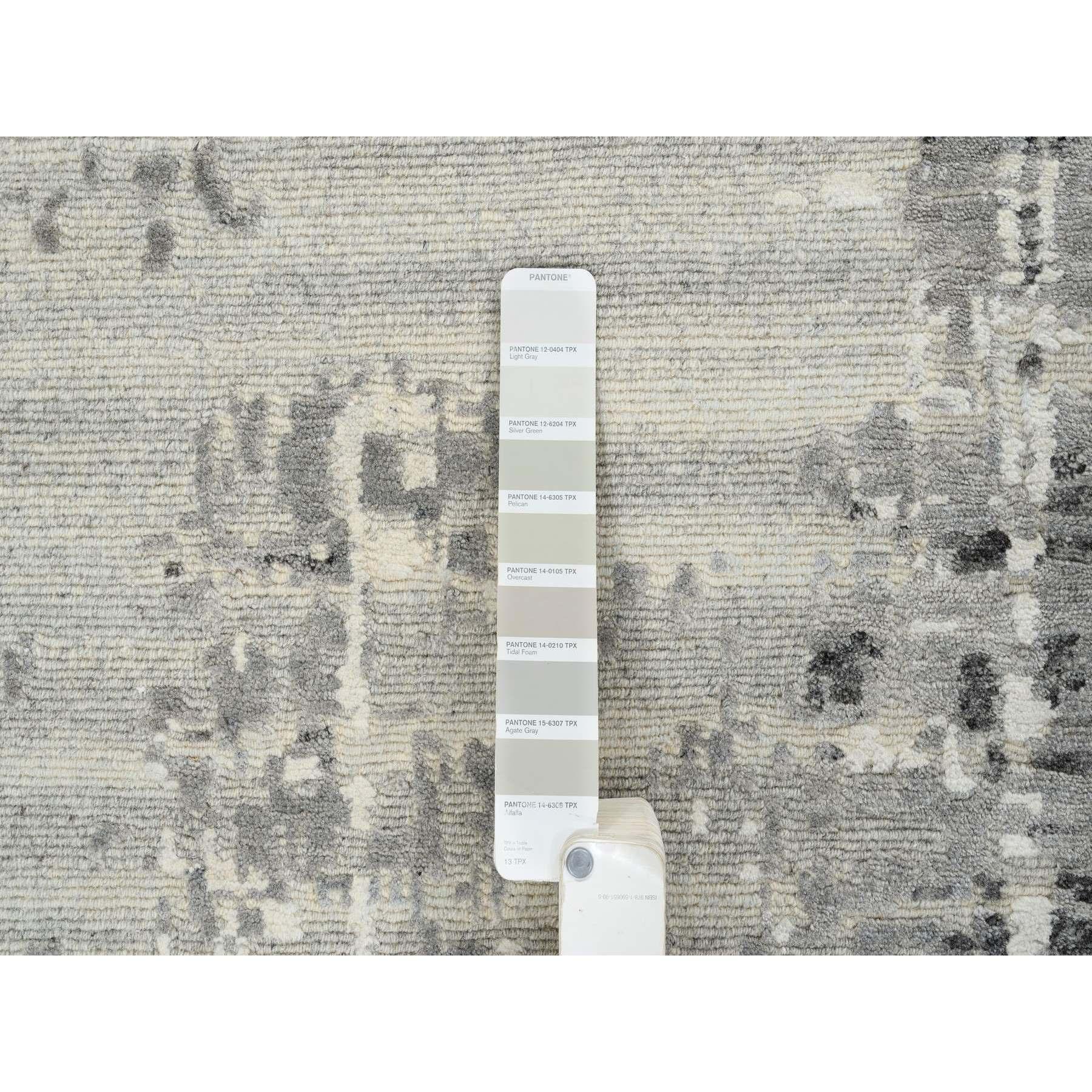 14'x20' Light Gray Hand Knotted Modern Undyed Natural Wool Oversized Rug For Sale 1