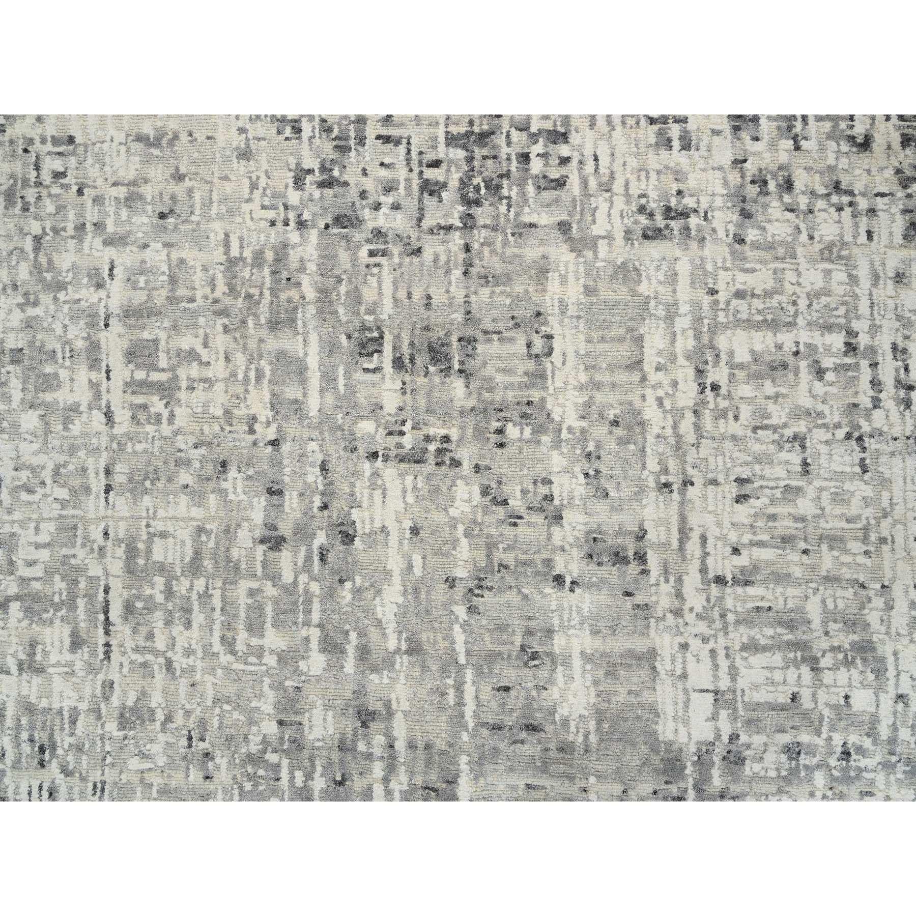 14'x20' Light Gray Hand Knotted Modern Undyed Natural Wool Oversized Rug For Sale 2