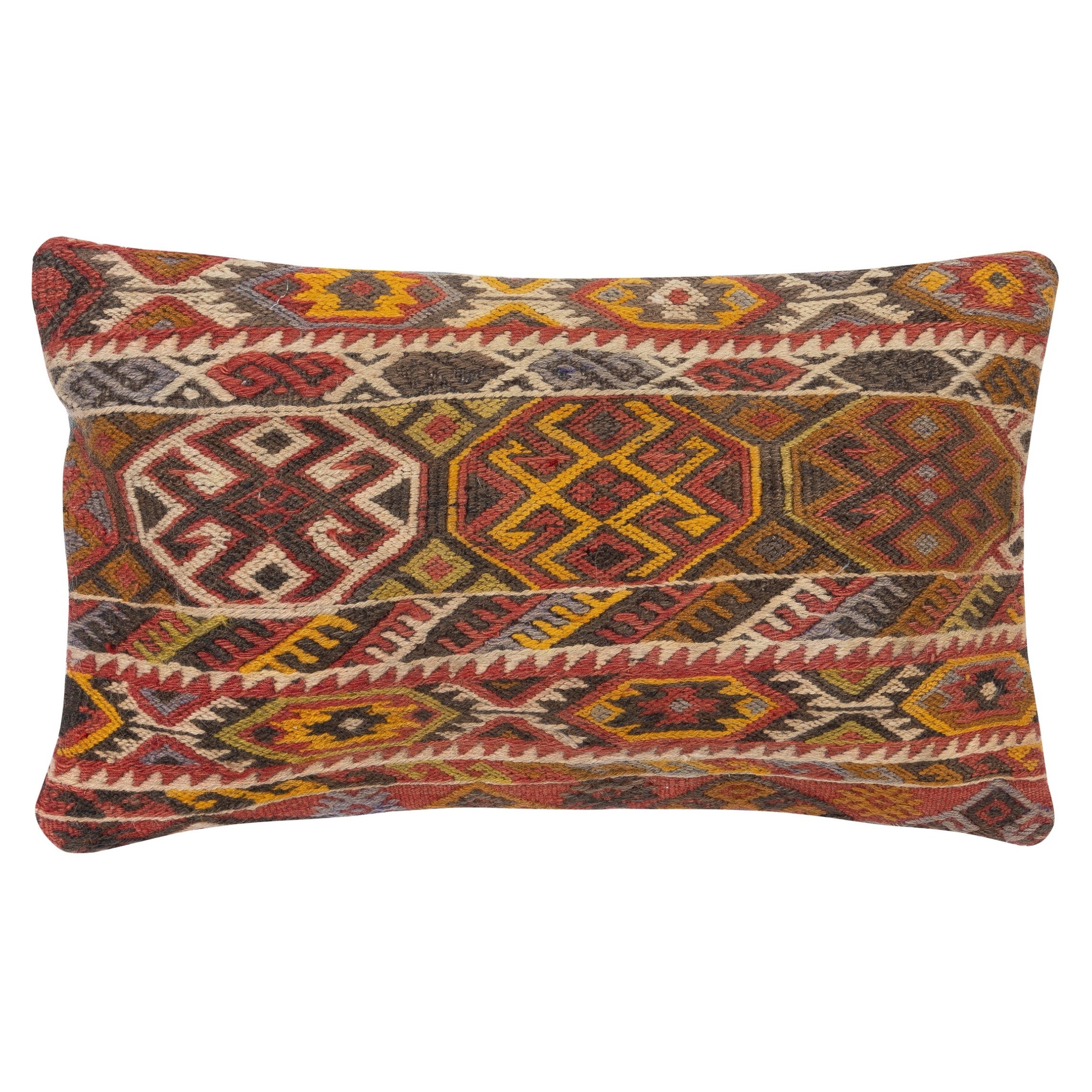 Copricuscino Kilim intrecciato a mano 14 "x24". Copricuscino tradizionale turco per lombare