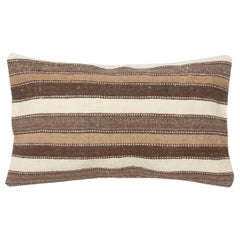 14"x24" Handwoven Turkish Kilim Cushion Cover. Rustic Lumbar Pillow Cover