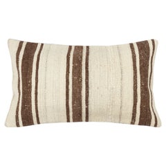 14"x24" Hemp Kilim Cushion Cover. Hand-Woven Lumbar Pillow Cover. Throw Pillow