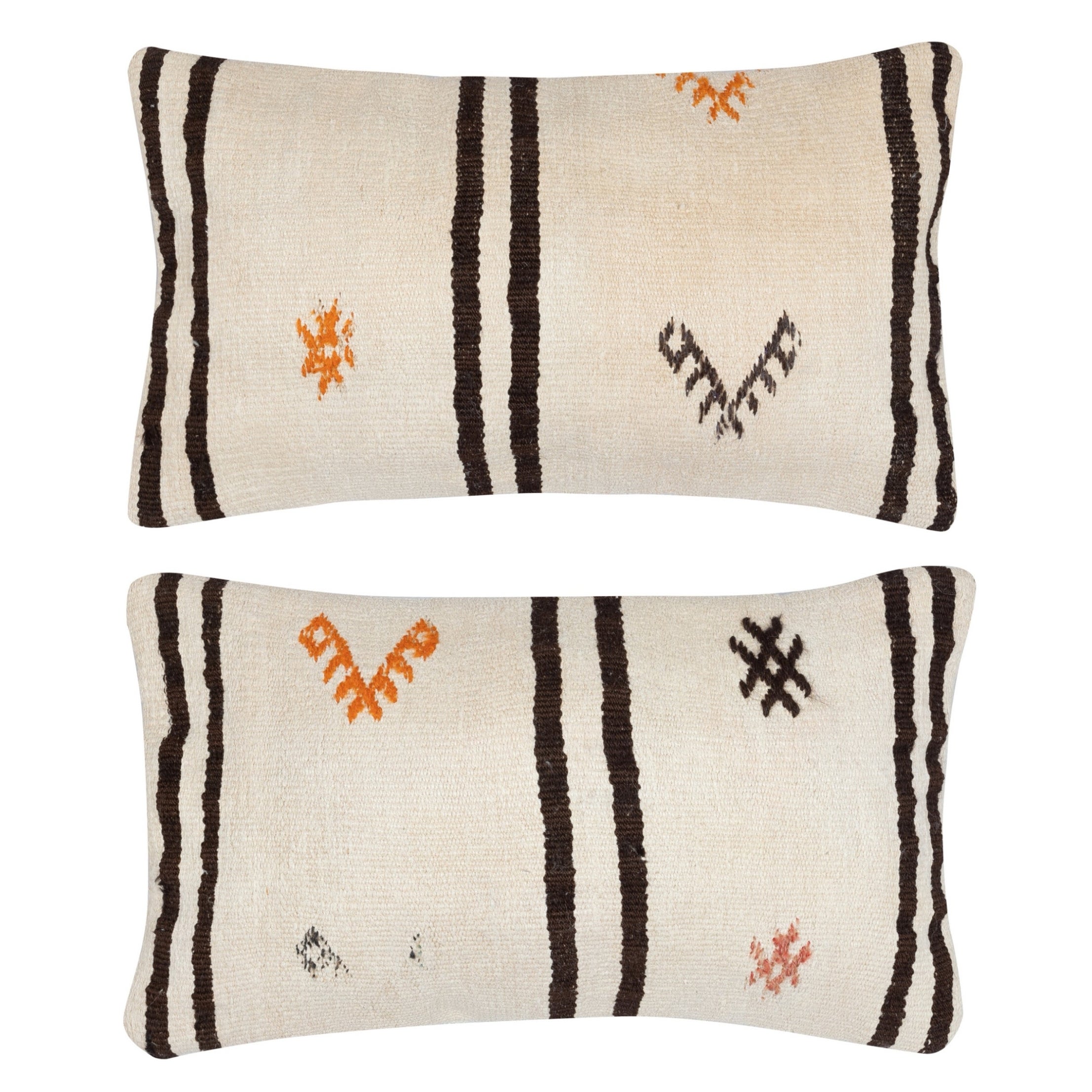 SET DI 2 COPRICUSCINI Kilim 14 "x24". Cuscini lombari. Un paio di federe