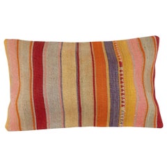 14"x24" Vintage Kilim Cushion Cover. Hand-Woven Bohemian Lumbar Pillow Cover
