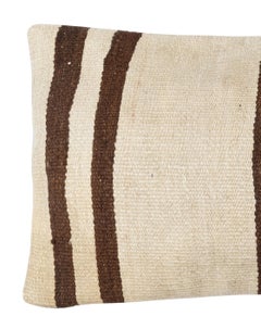 14"x24" Vintage Kilim Cushion Cover. Hand-Woven Hemp Lumbar Pillow Cover