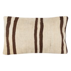 14"x24" Vintage Kilim Cushion Cover. Hand-Woven Hemp Lumbar Pillow Cover