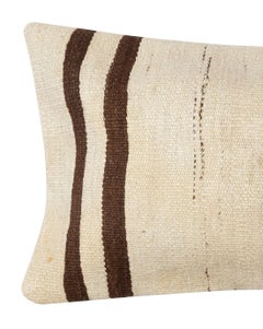 Funda de cojín Kilim Vintage de 14 "x24". Funda de cojín lumbar tejida a mano. Almohada