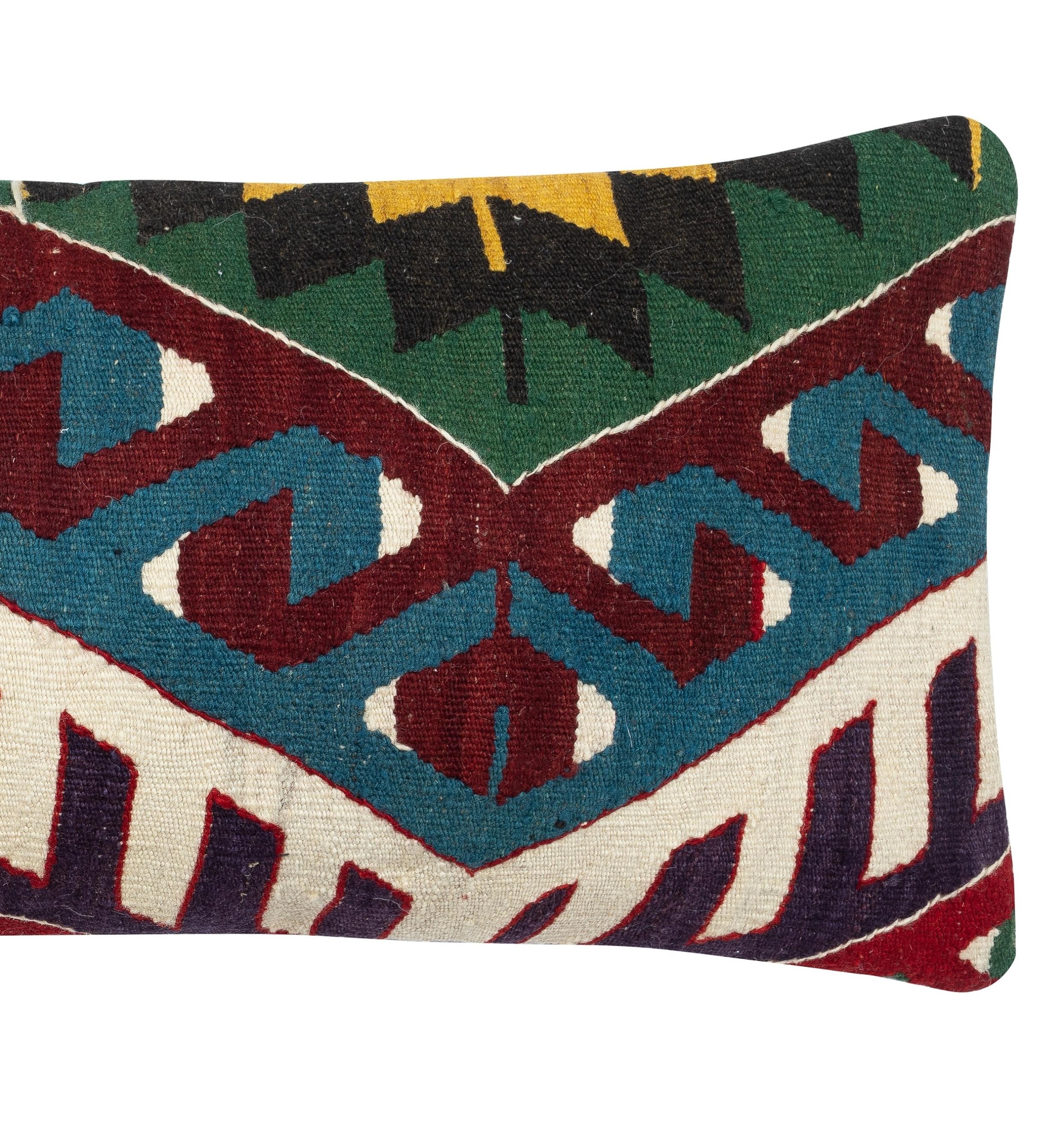 Tessuto a mano Copricuscino Kilim turco fatto a mano 14 