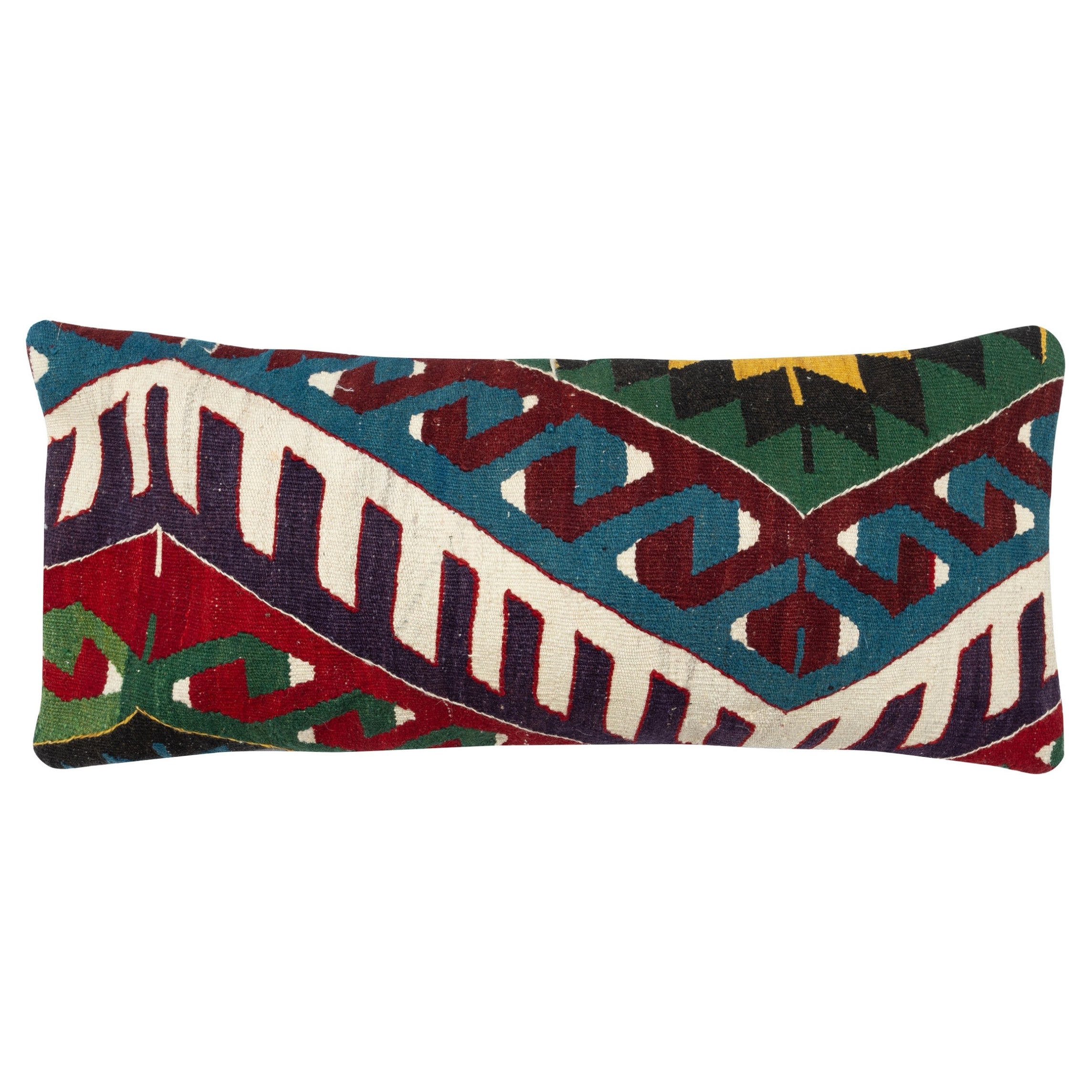 14"x28" Handmade Turkish Kilim Cushion Cover. Lumbar Pillow Cover. Accent Pillow