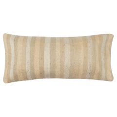 14"x28" Hemp Cushion Cover. Vintage Kilim Lace Pillow. Lumbar Pillow Cover