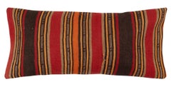 14"x28" SET OF 2 - Hand-Woven Kilim Cushion Covers. Vintage Lumbar Pillow Covers
