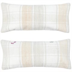 14 "x28" SET OF 2 - Handgefertigte Kilim-Kissenbezüge. Vintage Lendenkissenbezüge