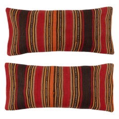 SET DI 2 COPRICUSCINI Kilim 14 "x28". Cuscini lombari. Un paio di cuscini di pizzo