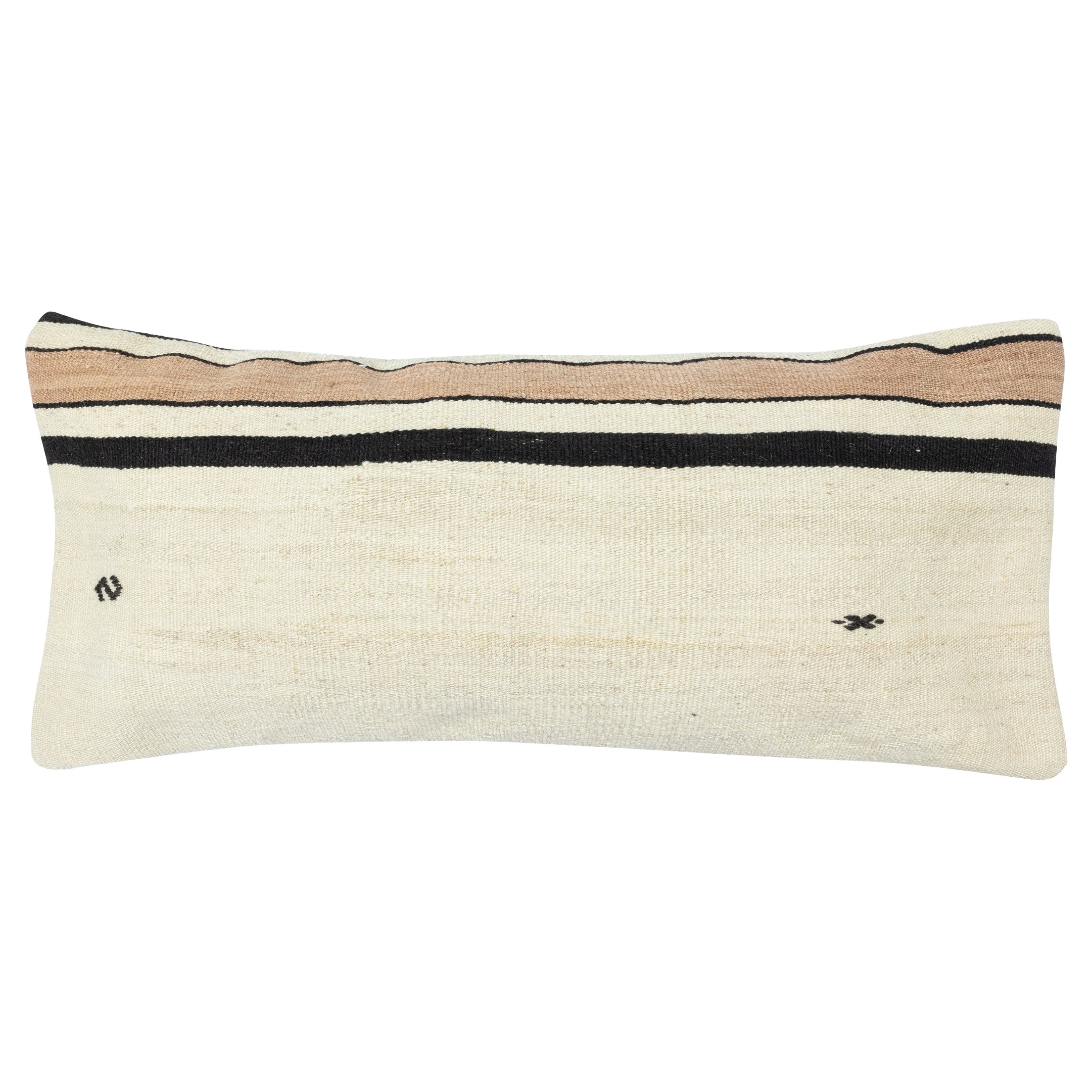 14"x28" Vintage Kilim Cushion Cover. Turkish Throw Pillow. Lumbar Pillow Cover