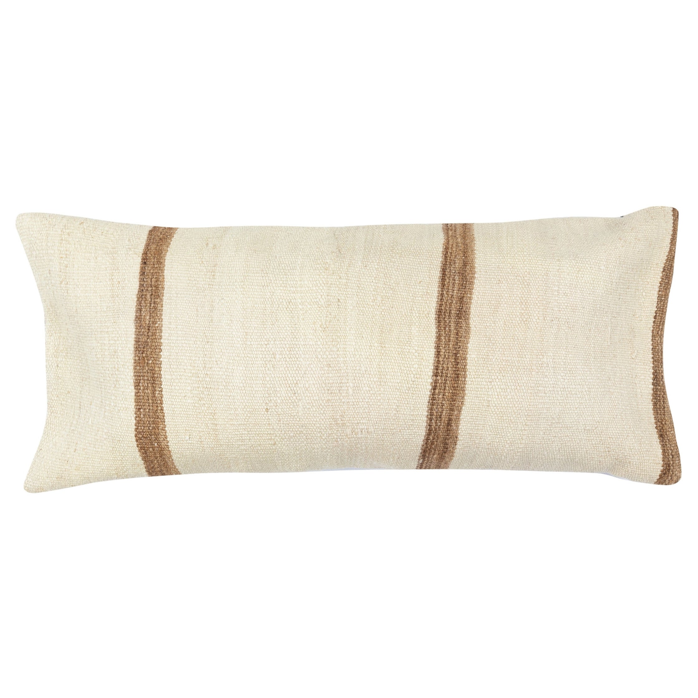 14"x28" Vintage Kilim Lumbar Pillow Cover. Hemp Throw Pillow Cover. Lace Pillow