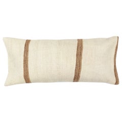 14"x28" Vintage Kilim Lumbar Pillow Cover. Hemp Throw Pillow Cover. Lace Pillow