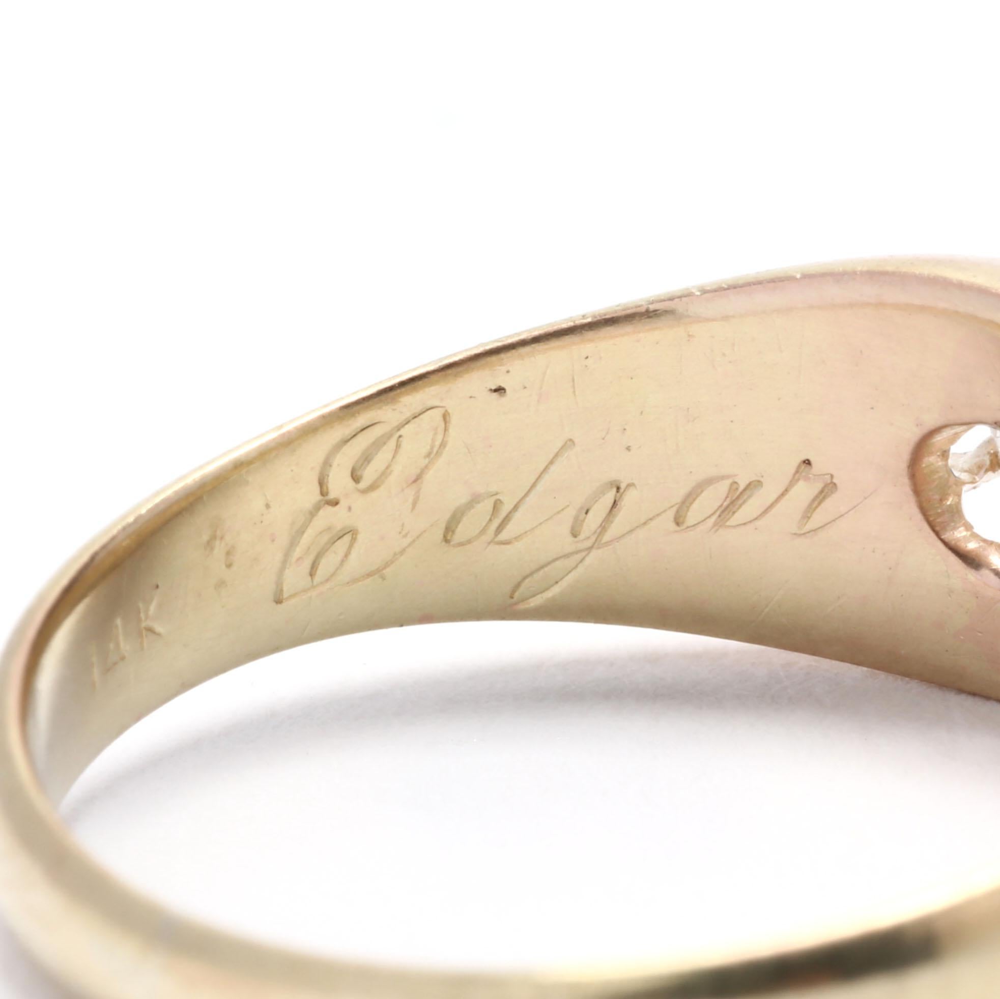 Women's or Men's 14Y Antique Diamond Floral Ring