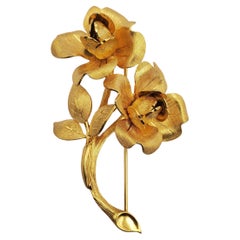 14Y Exquisitely Detailed Tiffany & Co. Roses Brooch