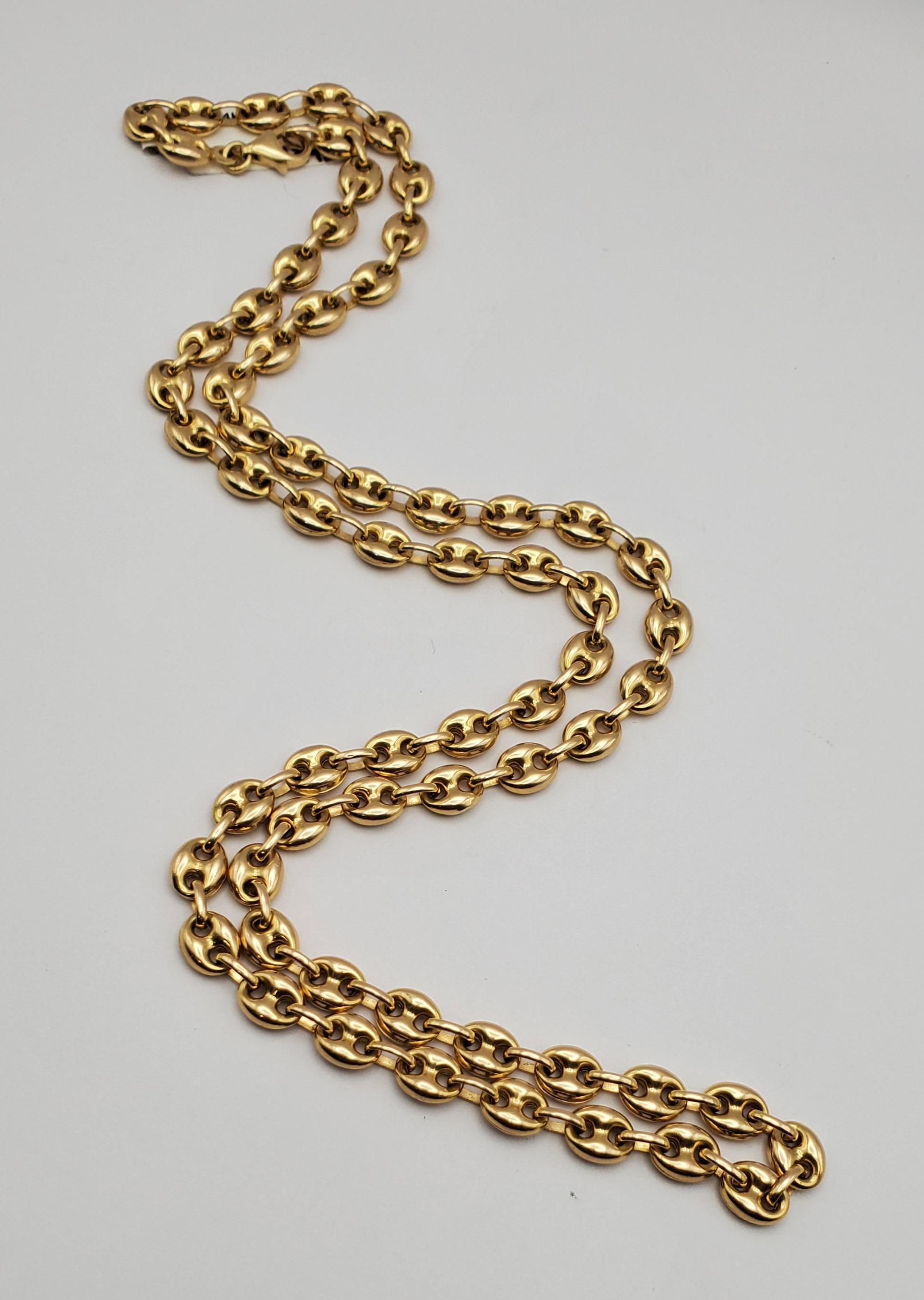 Sophisticated Gucci style puffed mariner link chain in 26