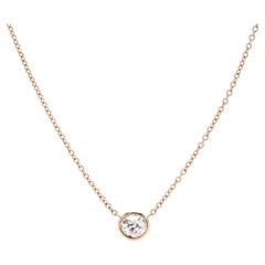14Y OEC Diamond Bezel Necklace