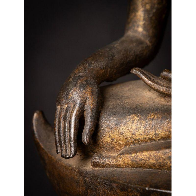 15th-16th Bronze Thai Lanna Buddha Statue from Thailand For Sale 14