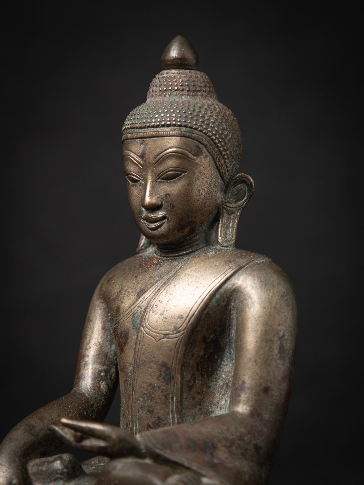 15-16e siècle Bouddha Ava de Birmanie en bronze ancien 6